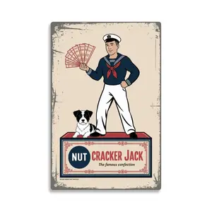 Nutcracker Jack Sailor Dog Vintage Metal Sign Print Aesthetic Room Decoration for Home Bedroom Kitchen Bar Dorm Bathroom Wall Decor 8 X 12 Inch