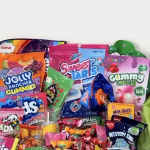 Medium-Size Snack Gift Set - Ambient Food Assortment with 2 Large Items, 7 Regular-Size Items, Extra Sugar Candy and Themed Candy Confetti