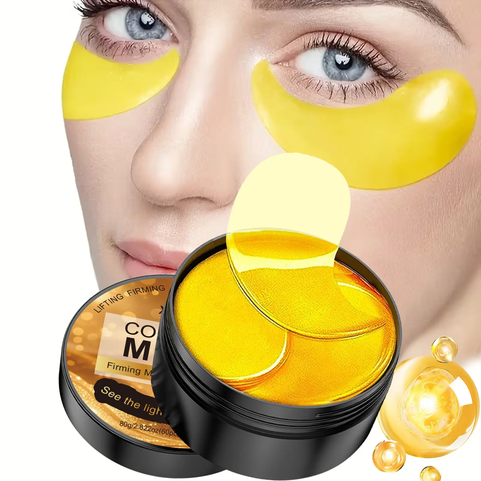 60pcs Collagen Moisturizing Eye Masks, Strong Hydrating Firming Eyelid Skin, Reduces Dark Circles, Anti Dark Circle, Cold Compress Effect, Smooth Moisturized Bright Eyes, Tightening Eye Patches, Eye Treatment Mask