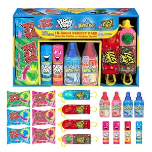 Candy Variety Pack, 18 Count Assorted Lollipops, Bulk Individually Wrapped Ring Pop, Push Pop, Baby Bottle Pop & Juicy Drop, Ideal for Birthdays, Party Favors for Kids & Hard Candy Gifts 1.7 pounds