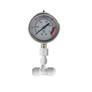 Oil Filled Stainless Steel Pressure Gauge, Analog Gauge Barometers, 2-1/2" Dial, Dual Scale 0-1kg(MPa)/0-150psi, 1/4" Port for RO System