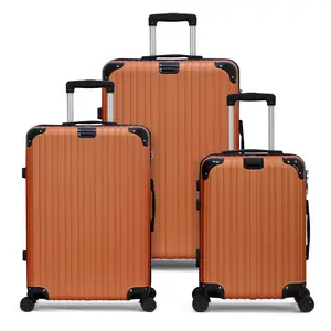 Orange TSA-Approved 3-Piece Luggage Set, 20/24/28-Inch Carry-On & Checked Suitcases with Protective Corners and Spinner Wheels, Luggage Sets, Carry-On Luggage Sets