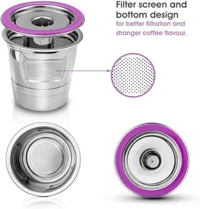 2 Pack Reusable K Cups Coffee Filter Stainless Steel K Cup Reusable Coffee Pods Filters Compatible for Keurig 1.0 & 2.0 Coffee Makers Refillable Capsule Cup Metal Coffee Filter