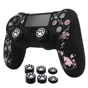 Soft Silicone Protective Case Cover For Playstation 4 Controller Skin Gamepad Games Accessories For PS4 Control with Joystick Caps Console Controller Accessories