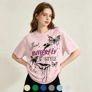 2026 NEW Butterfly Cotton Graphic Tee 100% Cotton Oversized Short Sleeve T Shirt for Men Women Nature Insect Print Casual Summer Top Soft Breathable Streetwear Everyday Essentials Gift for Butterfly Lovers Vacation Outfit