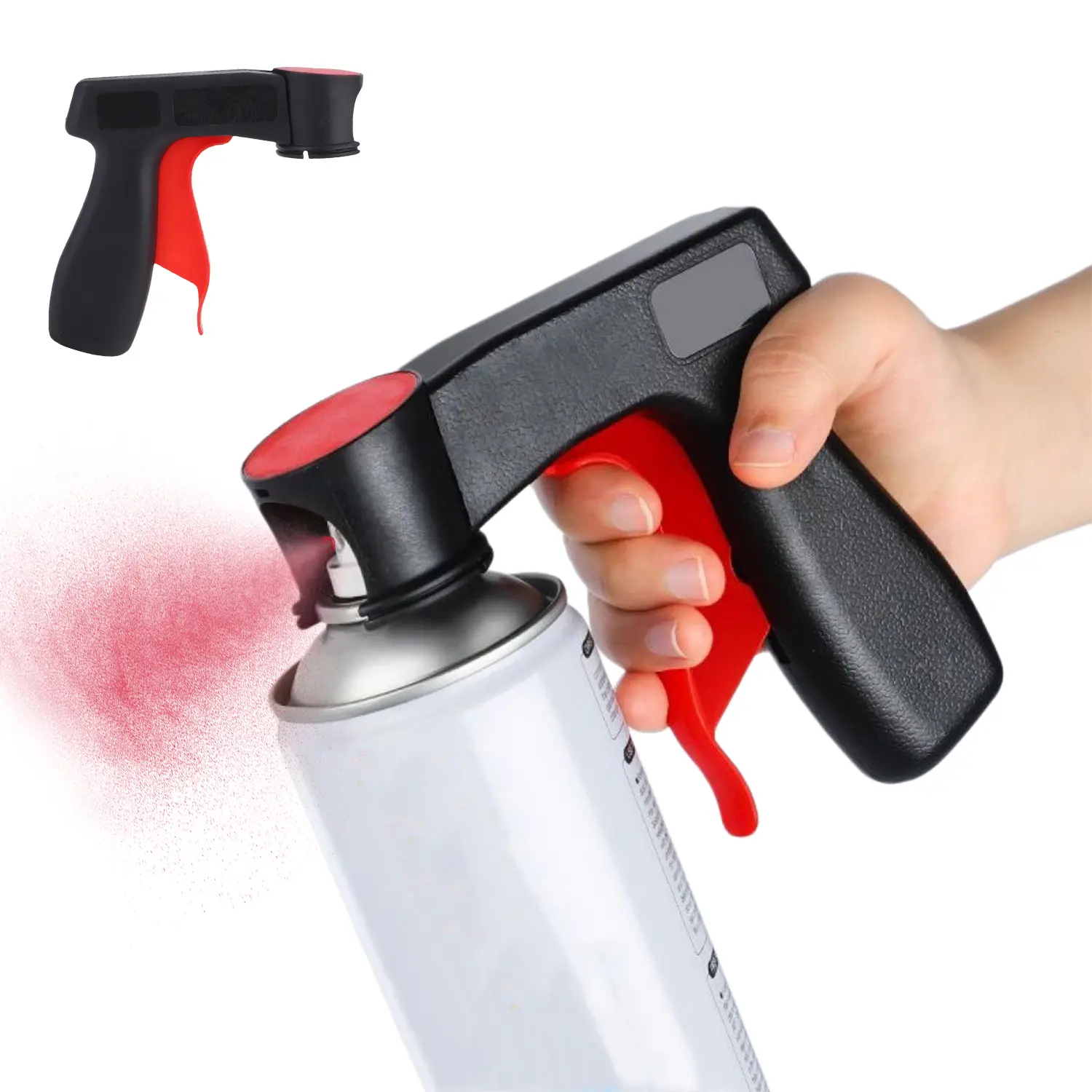 Instant Aerosol Trigger Handle Reusable, Converts Spray Cans to Spray Guns, Full Hand Grip, Easy to Clip-On & Off - Universal Fit, Use on Spray Paint, Adhesives