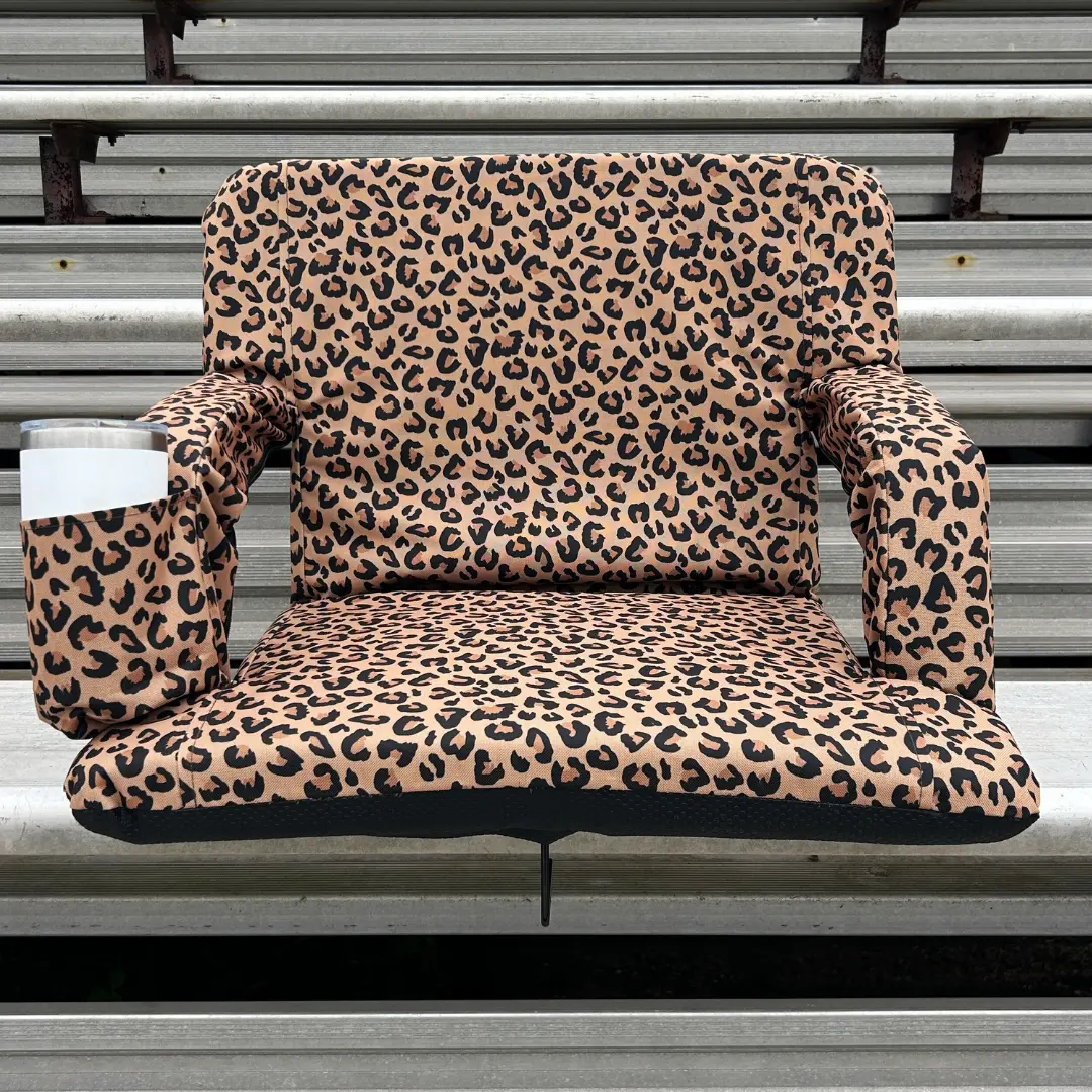 Leopard Print 23" Stadium Seat with Armrests Leopard Print 23" Stadium Seat with Armrests