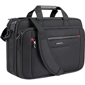 Laptop Briefcase  Laptop Case Fits Up to 17.3 Inch Business  Bag Laptop Expandable Water-Repellent Messenger Bag for Men/ Women Computer Bag for Travel/ Business/ Black