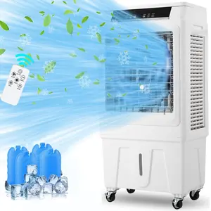 Evaporative Air Cooler, 3000CFM Swamp Cooler with Remote, 12H Timer, 4 Ice Packs, 10.3 Gallon Portable Cooler, 3 Speeds & Modes, 120° Oscillation for Indoor/Outdoor, Patio, Garage, Warehouse Use