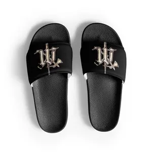 Men's Summer Slides with Cushioned Strap and Textured Footbed - Lightweight PU Outsole