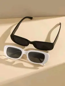 Simple Glasses for Everyday Use, Summer Square Frame Glasses, Unisex New Fashion Travel Glasses, Lightweight Glasses for Daily Outdoor, Trendy Beach Eyewear