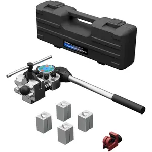 Professional  Line Flaring Tool Kit for 45  - Single Bubble & Double Flare Tool,  Flare Tool Kit for 3/16", 1/4", 5/16", 3/8" Steel & Copper Tubing