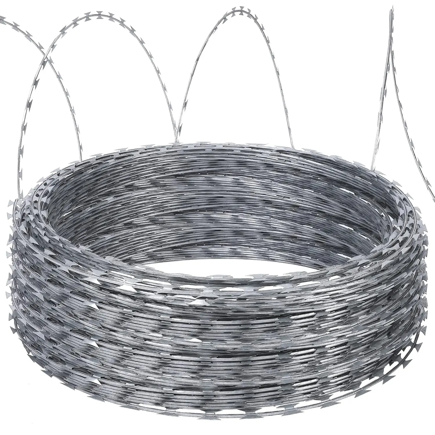 GARVEE Razors Wires, 500FT Razors Barbed Wire, Fencing Fence 10 Rolls, Barbed Galvanized Fence for Garden