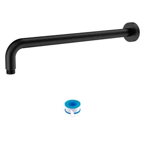 Sarlai 16 Inch Wall Mounted Shower Arm Shower Head Extension With Flange and Teflon Tape Solid Brass Rain Shower Arm(Oil Rubbed Bronze/Matte Black/Brushed Nickel)