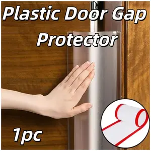 Plastic Door Gap Protector, Anti-Hand-Catch Device for Home and Office, Door Stopper Strip, Frosted Semi-Transparent Surface