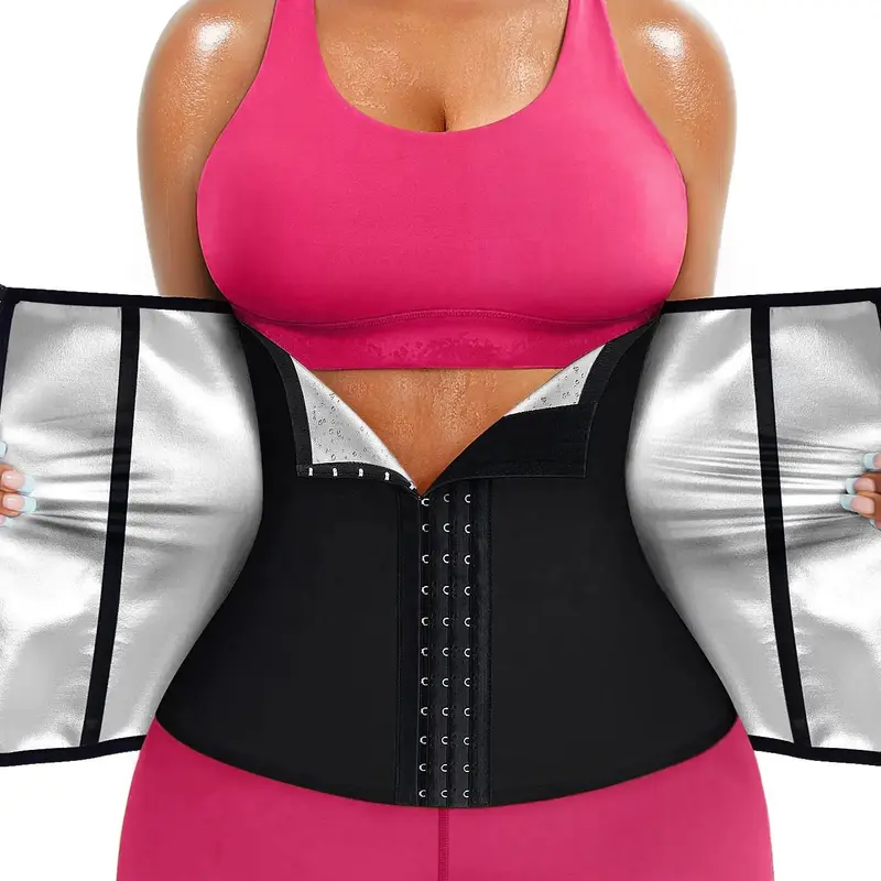 Women's Adjustable Hook & Eye Zipper Sauna Waist Trainer, Sweat-Enhancing Tummy Control Shaper, Shapewear Belt, Waist Cincher for Women