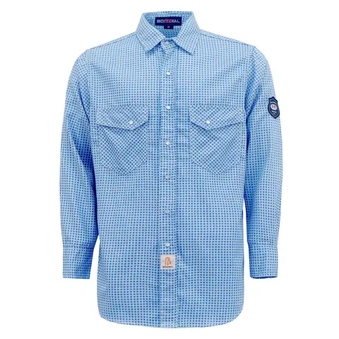 6.5 oz Printed Plaid FR Shirts With Pearl Snap