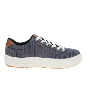 Keds Womens Park Stripe Chambray Lace Up Sneakers Shoes Casual - Blue