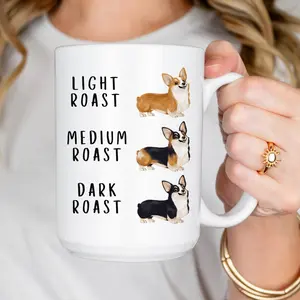 Corgi Morning Ceramic Coffee Mug, Corgi Dog Roast Ceramic Coffee Accent Mug