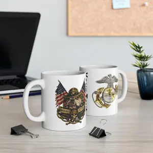 Personalized US Marine Corps Mug — Custom Text Coffee Cup (11oz/15oz)