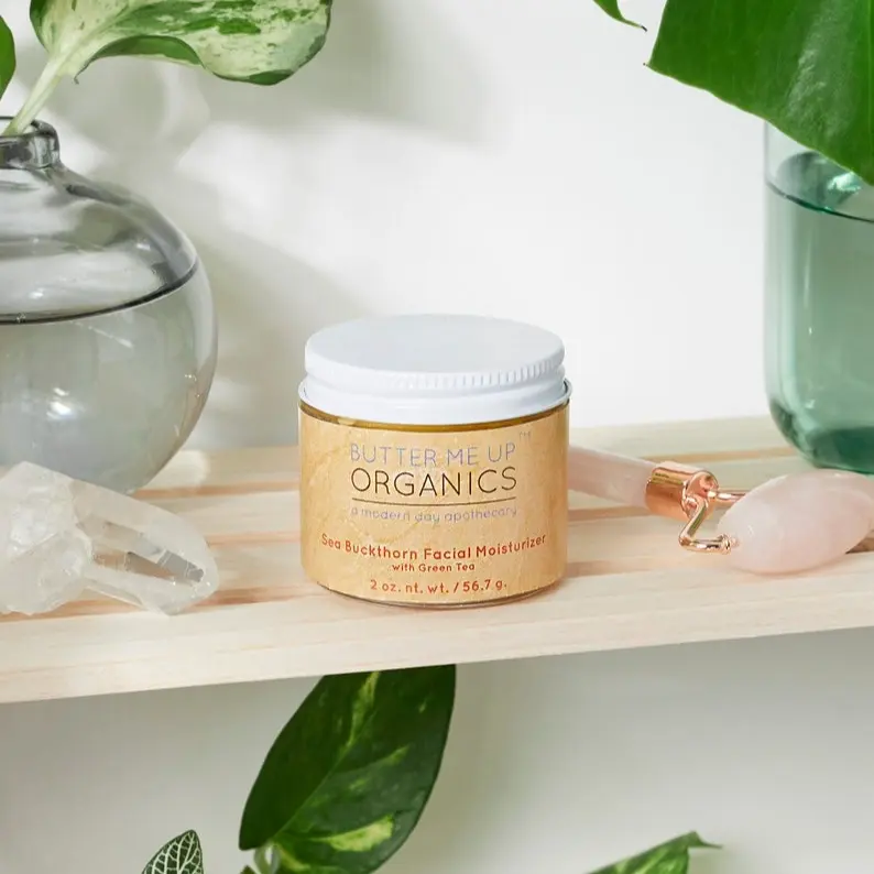 Sea Buckthorn Facial Moisturizer / ZERO WASTE / Glass Jar / Organic Face Moisturizer / Skin Nutrition / Skin Regimen