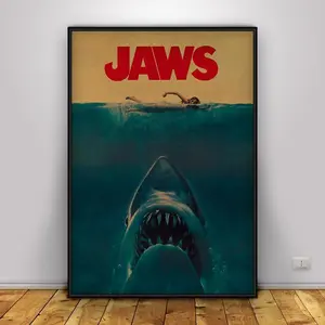 Jaws Movie Poster,  Brody Wall Art, Home Decor,  Kraft Paper Print,  Gift Poster,  Movie Poster