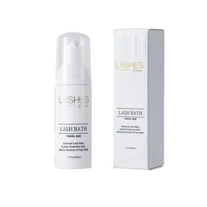 Lash Bath Premium Botanical Lash Cleanser for Eyelash Extensions - Gentle Makeup Remover & Deep Cleansing Formula (100ml & Travel Size)