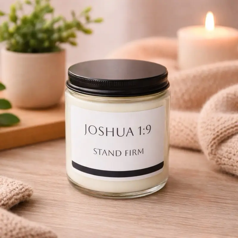 Christian Soy Candle – Bourbon Woods & Rosemary – “Stand Firm” Bible Verse Gift, 8 oz Faith Candle, Christian gift