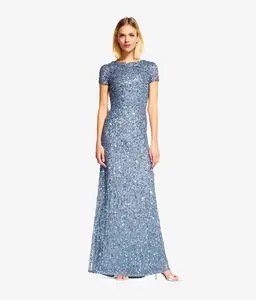 Adrianna Papell sequin long maxi party prom wedding guest dress