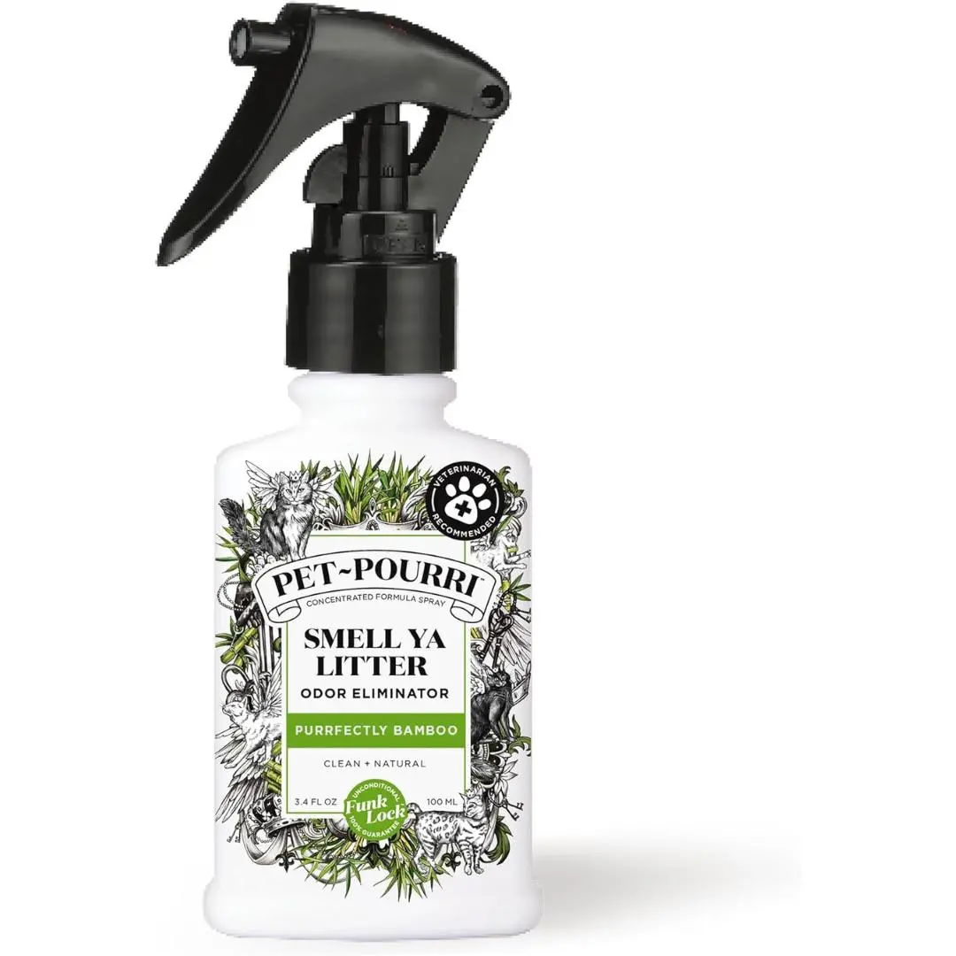 Smell Ya Litter Box Odor Freshener Spray, Purrfectly Bamboo, 3.4 Fl Oz - Bamboo (Veterinarian Recommended)