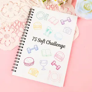 Tiktokshopmothersday A4 75-Day Soft Fitness Challenge Journal Planner, Time Management & Efficiency Improvement Record Notebook, Premium Office Stationery, Ideal Creative Gift for Daily Organization