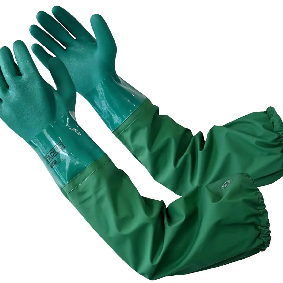 Pacific PPE PD866SXL Work Gloves - Chemical Resistant, Heavy Duty, Reusable, 26 inch with Non-Slip Sandy Textured Palm - Latex Free