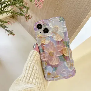 Floral Pattern Protective Phone Case, Decorative Flower Phone Protector Cover, Phone Cover Casing, Phone Accessories Compatible With iPhone 11 12 13 14 15 Pro Max