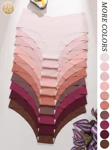10-Pack Seamless Peach Color Thongs, High Elasticity Ice Silk Fabric, Breathable Skin-Friendly Invisible Underwear for All Seasons