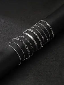 10 piece set of fashionable minimalist multi-layer bracelet Stackable Bracelet Set