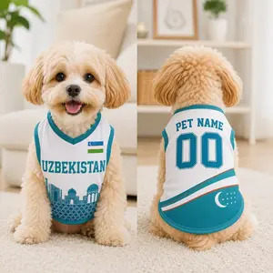 Personalized Uzbekistan Pet Jersey, Uzbekistan Dog Cat Soccer Shirt, Uzbekistan Jersey for Pets with Name Number