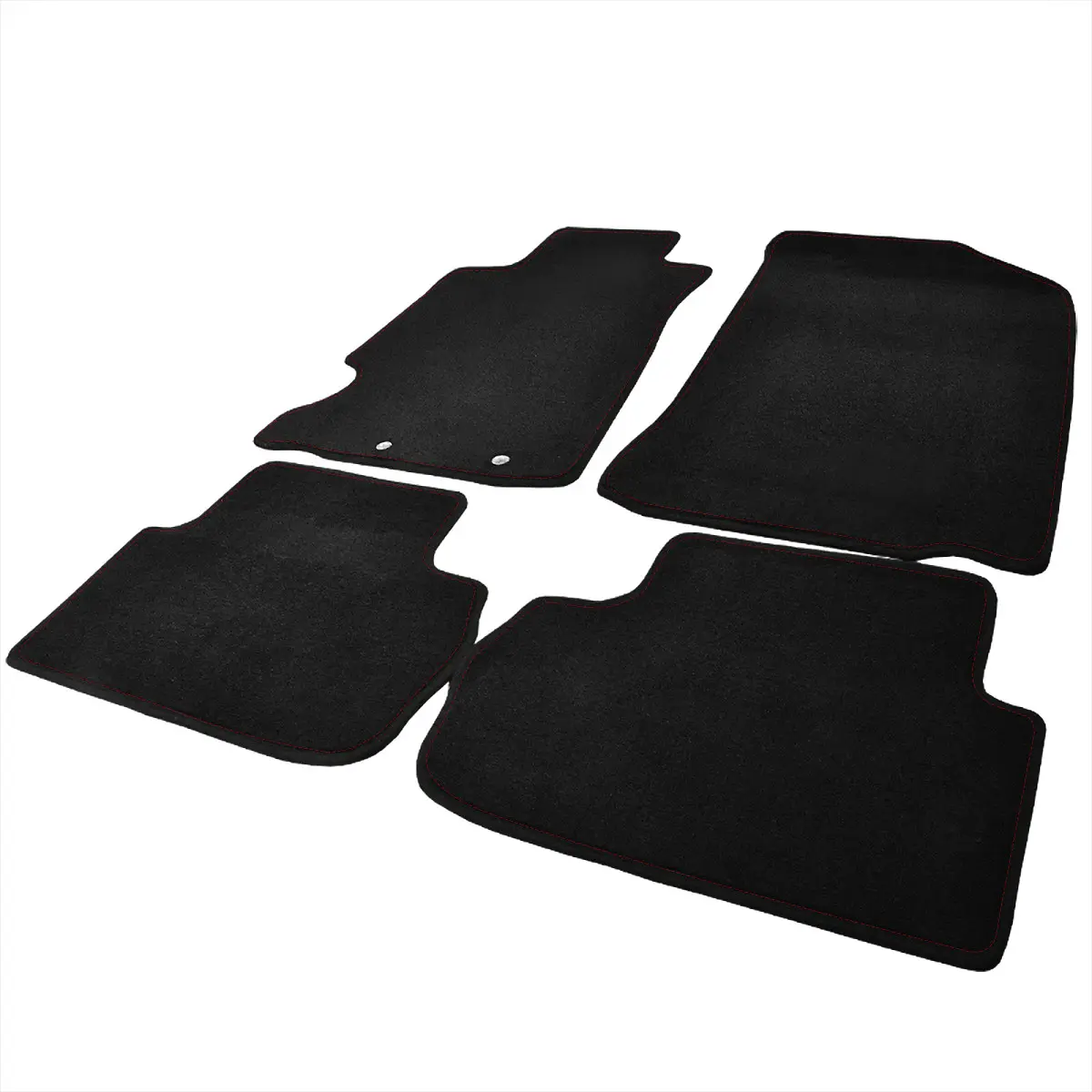 2002-2006 Acura RSX Black Front & Rear Carpet Floor Mats w/ Red Stitching - 4PC 2002-2006 Acura RSX Black Front & Rear Carpet Floor Mats w/ Red Stitching - 4PC