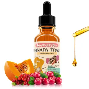 ProFluffyBio Natural Canine Urinary Tract Infection Treatment - Relieves urinary tract infections, irritation and discomfort, enhances bladder and kidney function, and hair and skin care - Herbal drops, effectively promotes dog appetite (2 Oz)