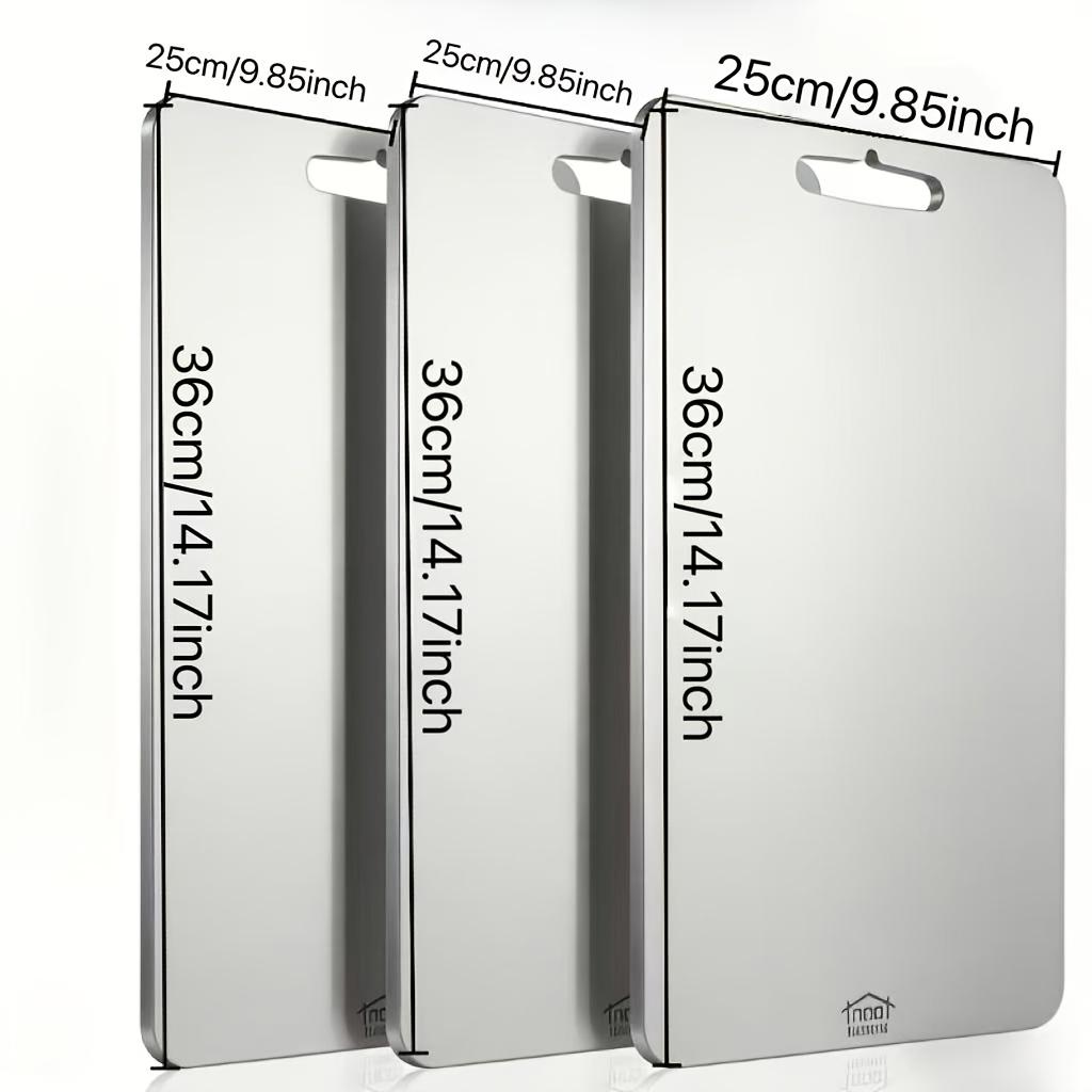 3-piece high-quality stainless steel cutting board set — durable, easy to clean, ready for use in the kitchen, space-saving, rustproof, and BPA-free, ensuring food safety