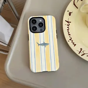 Striped Fish Float Smartphone Case, Dual Layer Durable Anti-Drop Cover, Fits iPhone 17-11 Series, Perfect Gift for Friends and Family