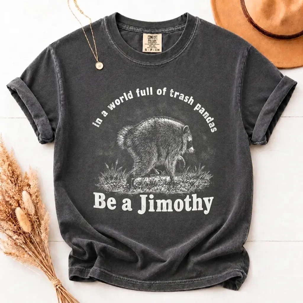 Be A Jimothy Raccoon Shirt, In A World Full Of Trash Pandas T-Shirt, Vintage Comfort Colors Raccoon Tee, Funny Meme Shirt, Cute Animal Gift