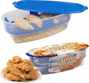 XL Original Better Breader Batter Bowl- All-in-One Mess Free Breading Station Tool- Great for Parties- Pour in Seasoning, Add Meat, Vegetables or for Fish Fry, & Just Shake- Made in USA