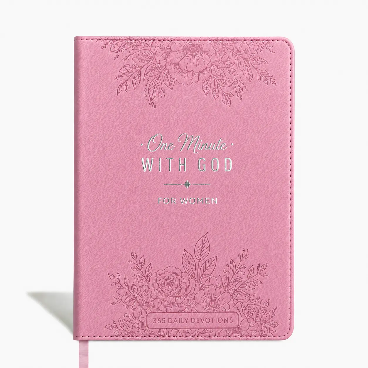 One Minute WITH GOD FOR WOMEN, 365-Day Women’s Study Bible, Full-Color Silver Foil Stamped Faux Leather Hardcover, Daily Devotional Prayer Journal, Bible Study Book, Christian Gift for Her, Inspirational Bible Verses