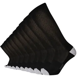 EnerWear 10P Pack Unisex Cotton Moisture Wicking Cushion Crew Socks black socks Menswear Spandex