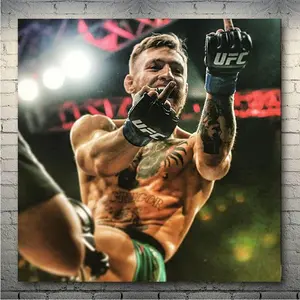 Conor McGregor Featherweight Champ Poster – UFC Wall Art with Middle Finger Pose