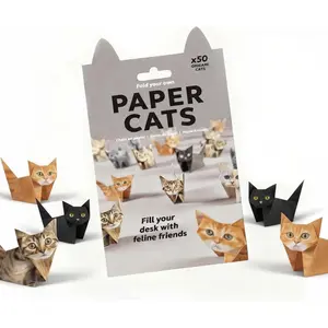 DIY Paper Cats - 50 Sheets DIY Origami Paper to Fold Cute Cat Figures, Fun Creative Art Project, Fun Craft Activity for Adults & teens,Desk Decor and Gift for Pet Lovers (Cat)