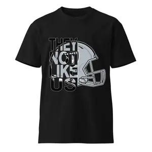 They Not Like Us Raiders Football Shirt Stylish Unisex Fans Gift, Casual Cotton Fabric Casual Streetwear Y2K Graphic Tee, Summer Viral TikTok Outfit