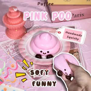 Pink Poo Food-grade Silicone Squishy Toy, Creamy Soft Adhesive Toy, Taba Squishy, Happy Game Pinching Toy, Special, Spoof Toy