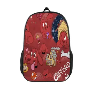 Clifford The Big Red Dog Backpack 17" - Waterproof & Ergonomic Design for Office, Gym, Weekend Trips | Quick-Access Side Pockets + Reinforced Base Durable