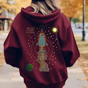 Rocket Hoodie, Space Shuttle Hoodie For The Space Explorer, Astronaut Gift, Moon Hoodie for Stargazers, Space Hoodie for the Adventurer